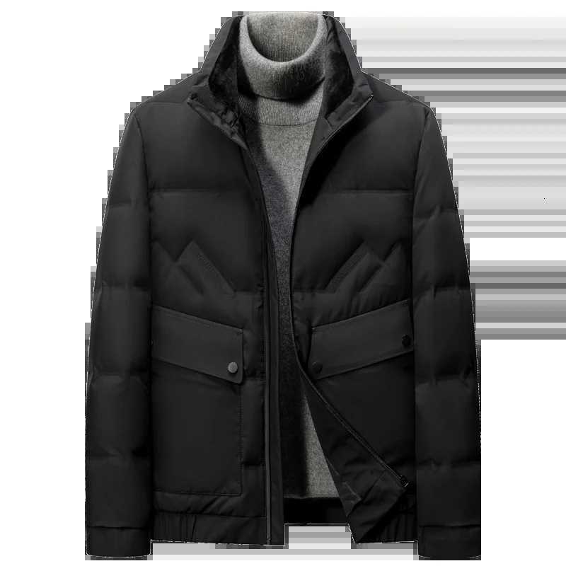 Solid Color Mens 90% White Duck Down Jackets 2025 Winter Lightweight Casual Warm Puffer Coats Outerwear Down Padded Tops Clothing W250722