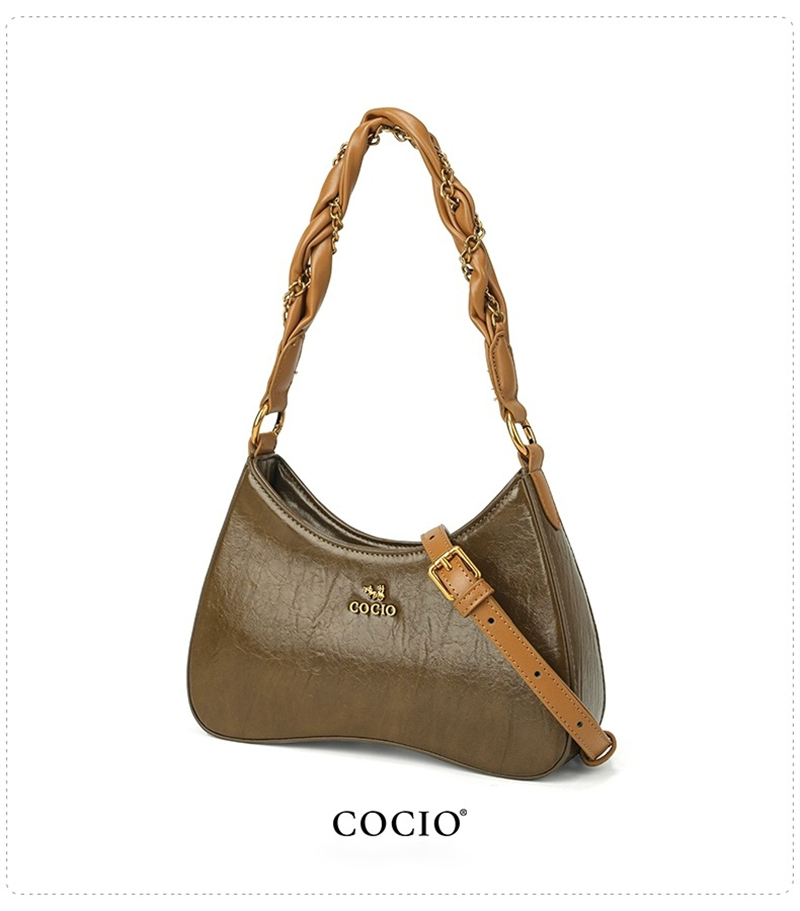 COCIO designer shoulder bag New Underarm Bag Simple Versatile Womens vintage classic casual handbag