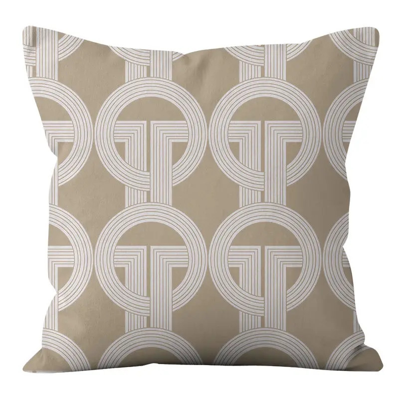Luxury Retro Pillowcase Wood Color Home Fabric Sofa Pillowcase Double-sided Pattern Soft Short Plush Printed Cushion Cover 250722