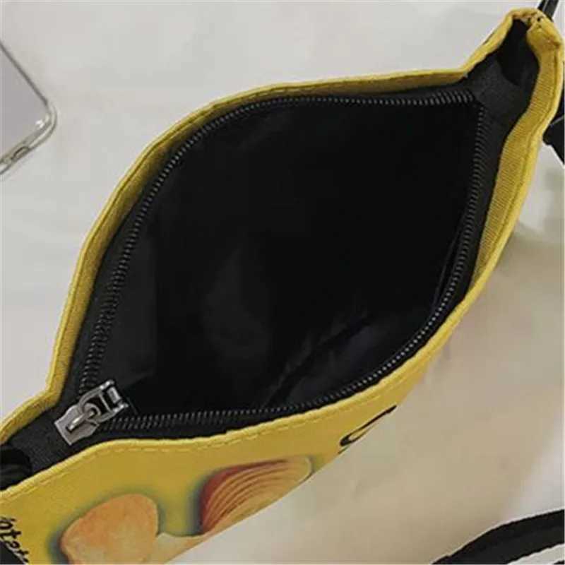Potato Chip Snack Pattern Crossbody Bag Wens Small Version Single Shoulder Bag Funny Envelope Bag for Wen Girls Phe Bag Y250722
