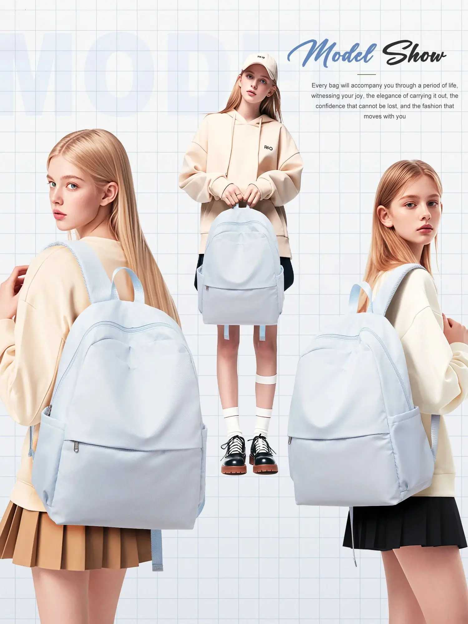 15.6in Laptop Backpack for Teen Girls Cute Bookbag Ahetic for Middle College School Big Student College Wen Y250722