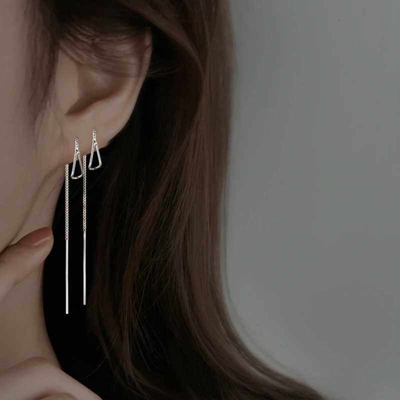 925 Silver Needle Star Line Earring for Women Tassel Drop Earring Long Chain Beads Piercing Earring Asymmetry Ear Jewelry XJ250722