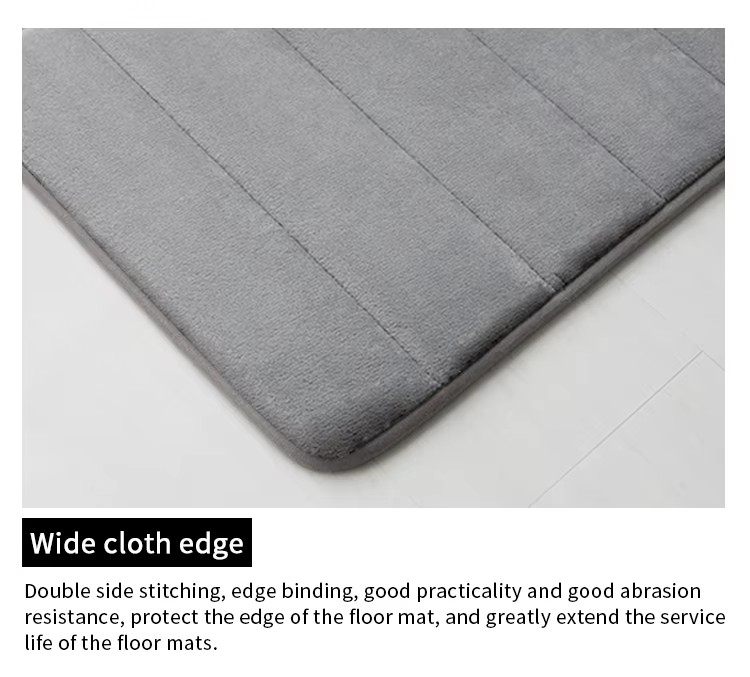 NEW Home Bath Coral Fleece 35D Bathroom Carpet Water Absorption Non-slip Memory Foam Absorbent Washable Rug Toilet Floor Mat