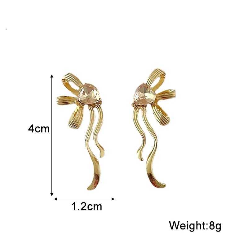 New Trend Waved Bowknot Dangle Earrings for Women Metal Tassel Statement Long Drop Earrings Womens Earrings 2024 XJ250722