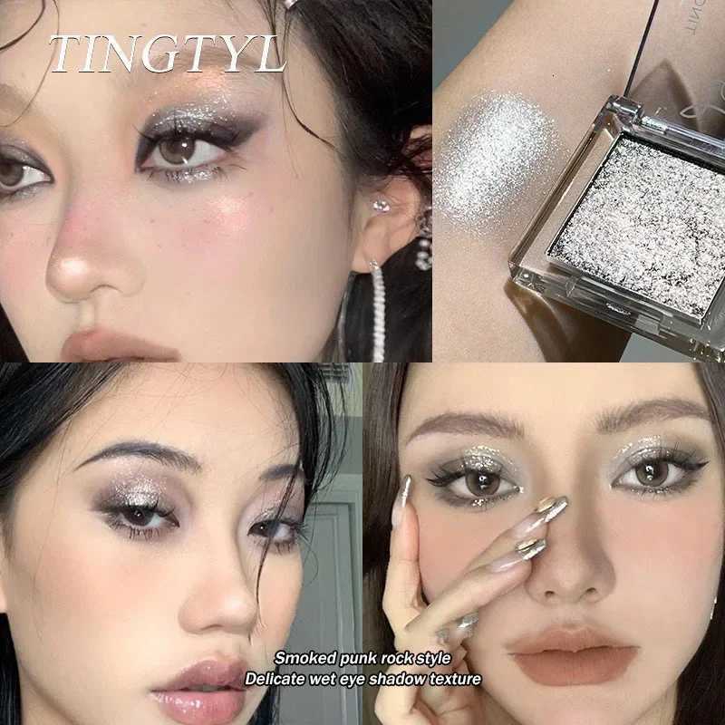 Wet Gel Eyeshadow Black Silver Glitter Eyeshadow Palette Punk Smoky Metallic Eye Pigments Highlight Contour Face B Cosmetic W250722