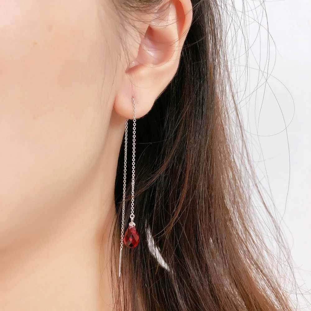 Long Hanging Chain Dangle Earrings For Women Girls Womens Colorful Crystal Tassel Ear Line Piercing Earrings Trend Jewelry KC158 XJ250722