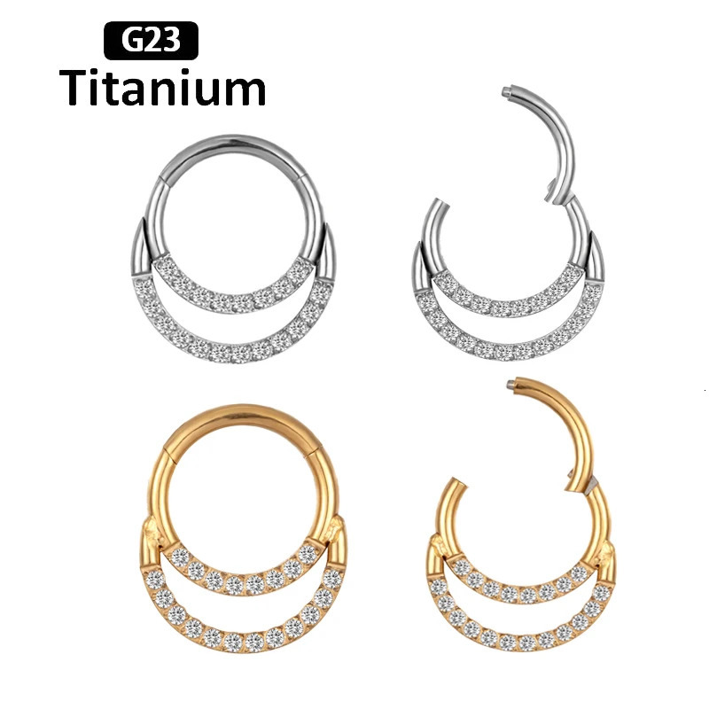 G23 Helix Piercing CZ With Ball Earring Septum Nipple Ring Conch Cartilage Tragus Piercing Jewelry ASTM 36 Nose Rings 250722
