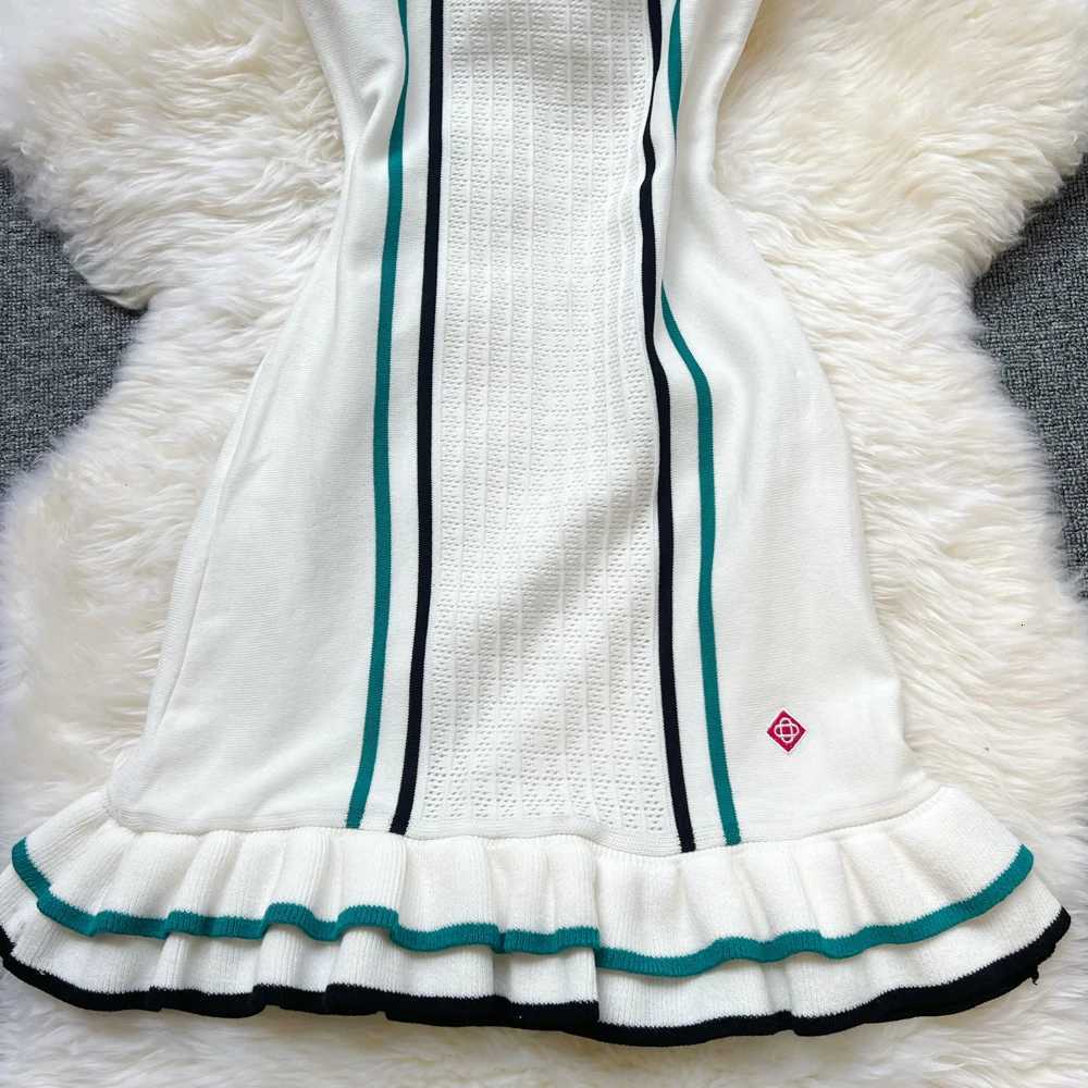 Yuoooo Brand Fashion Women Knitted Mini Dress Ins Hot Sexy Package Hips Ruffled Party Dress Streetwear Lady Outfits Dresses XJ250722