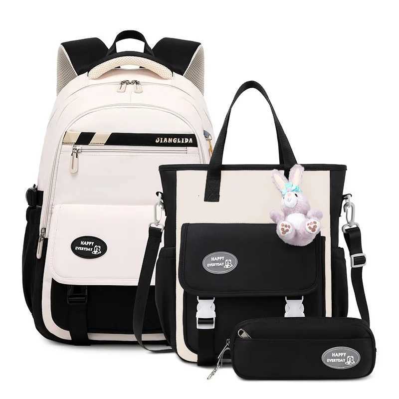 Girls Backpack for Elementary Kids School Bookbag 3 Pieces/Set Simple Children Backpacks for Girls Waterproof Primary School Bag Y250722