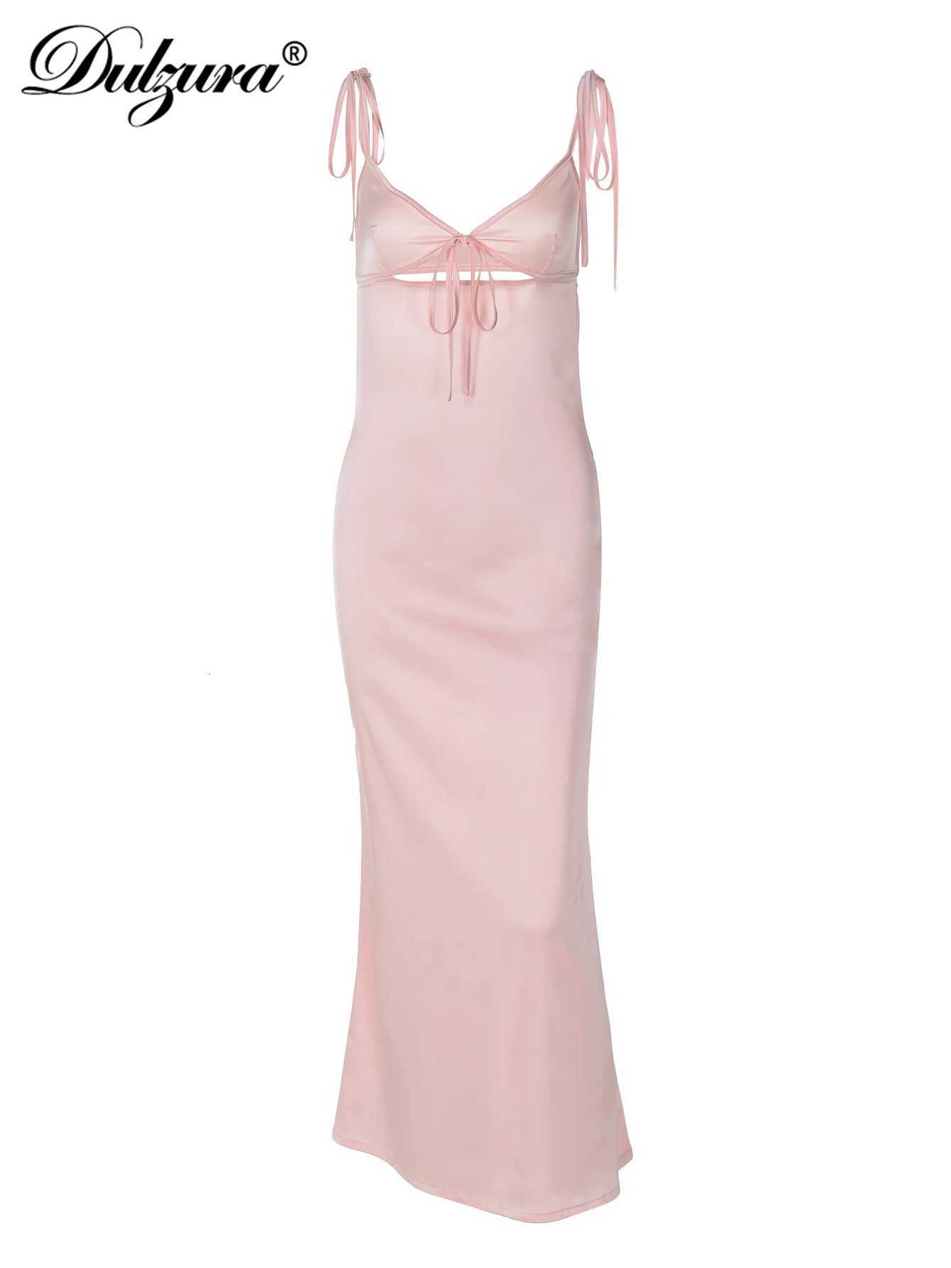 Dulzura Backless Lace Up Spaghetti Straps Cut Out Midi Dress Women Club Holiday Evening Party Dresses Y2K Clothes Drop Shipping XJ250722