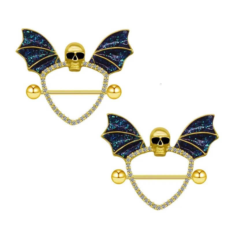 Gothic Nipple Rings Spider Skull Nipple Piercing Jewelry Halloween Body Jewelry 250722