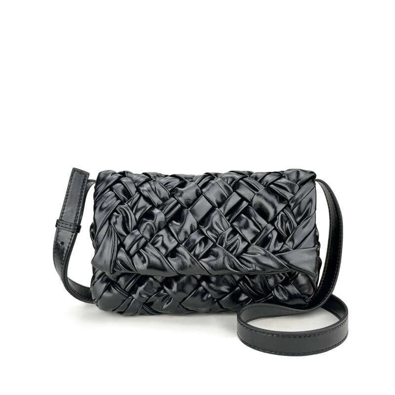 2025 New Fashionable Trendy Oil Wax Silk Scarf Pleated Handicraft Woven Crossbody Single Shoulder Envelope Bag Party Motorcycle Equipment
