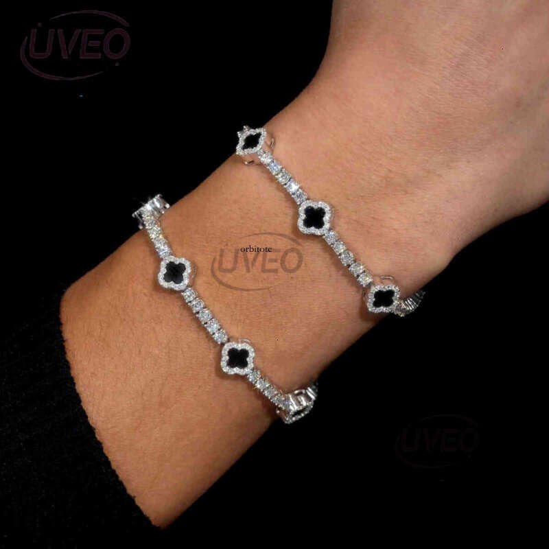 925 Jewelry VVS Iced Out Sterling Silver Gold Moissanite Cuban Anklet Hip Hop Pass Dias Tester Cuban Link Chains Pendant Women Gift