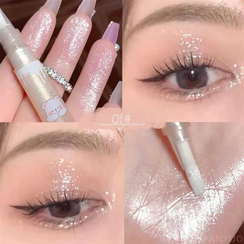Waterproof Shiny Diamond Highlight Pen Eye Makeup Highlighter Long Lasting White Brighten Silkworm Shadow Liquid Highlight W250722