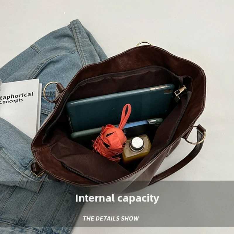 Large Capacity Shoulder Bags for Women Fashion Hobo Shopper Bag Solid Color Soft Leather Crossbody Handbag Lady Travel Tote Bags XJ250704