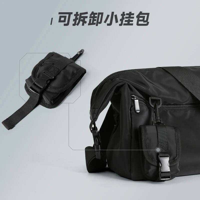 Septwoes Waterproof Men Shoulder Business Travel Crossbody Bag, Multiple Pockets Design,Give Away Detachable Wallet Bag
