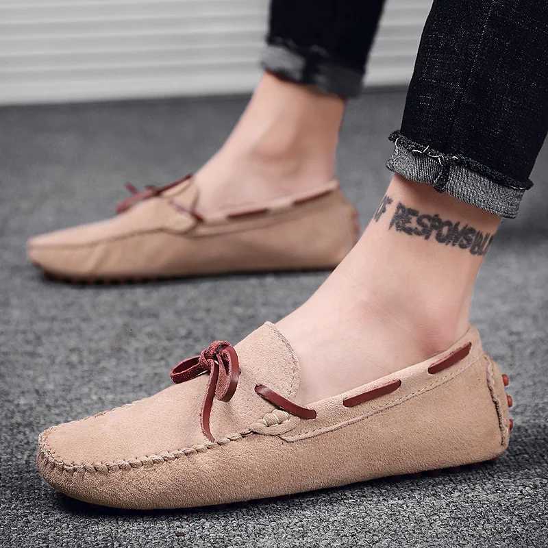 Mens Casual Shoes Suede Loafers Classic Leather Shoes Soft Driving Flats Luxury Moccasins Hot Slip on Men Shoes Plus Size 38-49 XJ250722