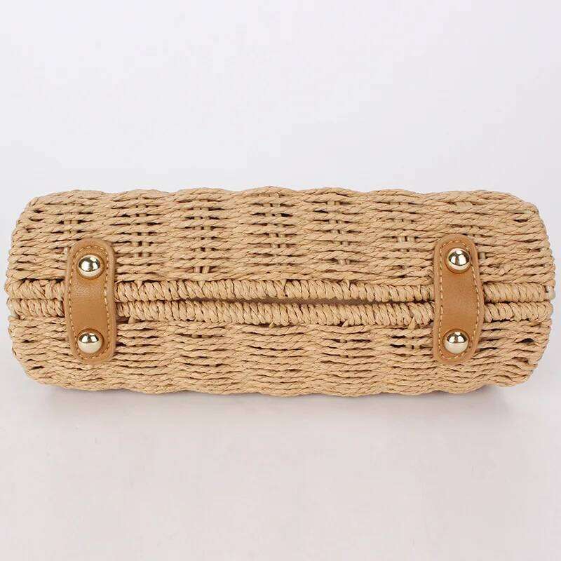 Ladies Fashion Summer Straw Crossbody Bag Beach Holiday Shopping Woven Shoulder Handbags Messenger Purses For Women Bags