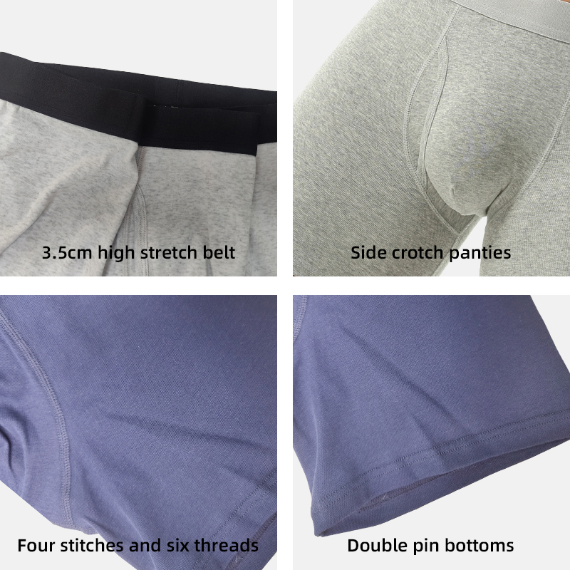 Open trendy waistband pure cotton men's underwear, flat corner breathable four-corner pants wholesale cross-border youth underwear for men KJ2009