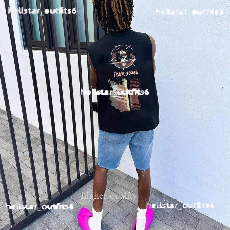 5s Mens Tank Top t shirt Vest Summer Washed Sleeveless Tshirts Hip Hop Letter Graphic Print Gothic Streetwear Harajuku cotton Men Clothing Underwear S