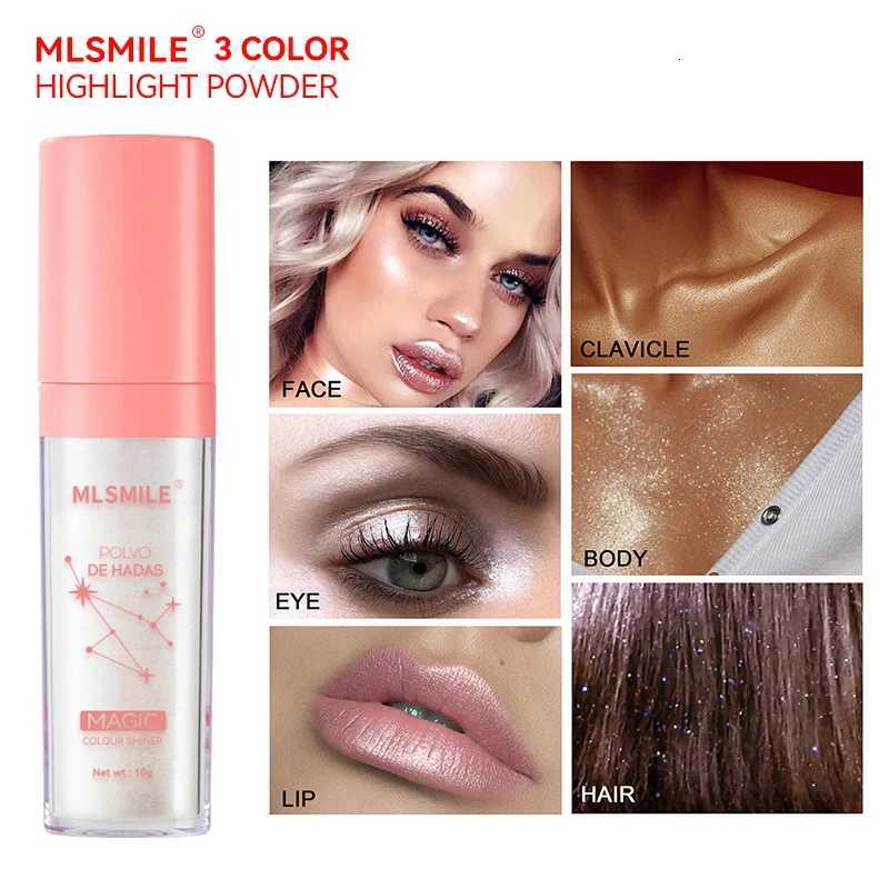 3 Colors Glitter Powder Highlighter Makeup Body Brightens the Natural Face Brightens the Natural Face Fairy Highlight Patting Powder W250722