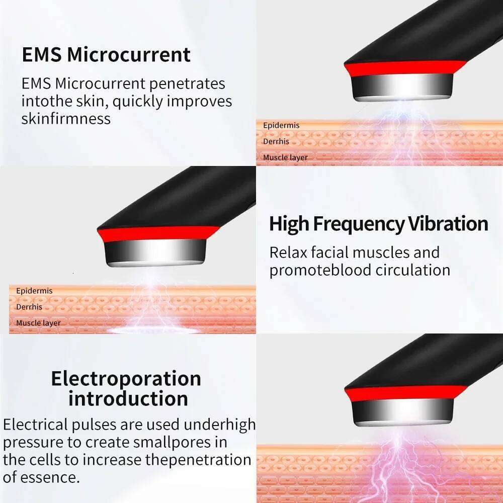 Booster Pro Led Facial Therapy 7 Colors Beauty Wand Red Light Eye Massager for Skincare & Blue Rejuvenation Tool