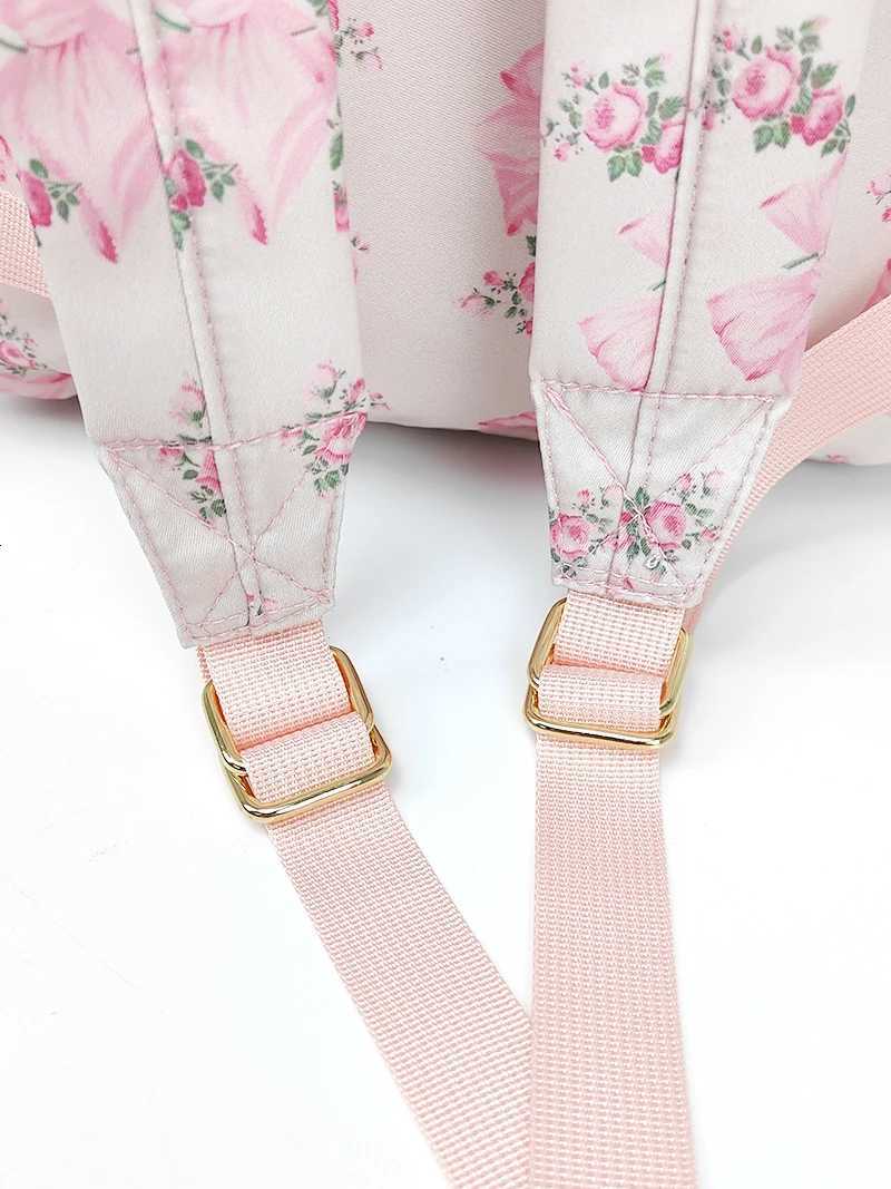 Backpack Large Capacity Printed Bow New Waterproof Nylon Backpack Fem Travel Bag Backpacks Schoolbag for Teenage Girls Y250722