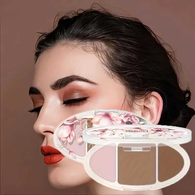 3 Color Contour Palette Face Sculpting Nose Shading Trio - Highlight Contour Bronze in One Compact for Defined Features W250722