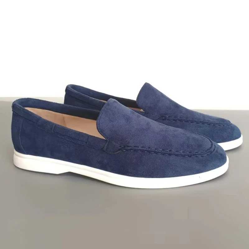 2025 Classic Brand Suede Leather Loafers Men Casual Shoes Luxury Mens Breathable Slip on Driving Shoes Moccasins XJ250722