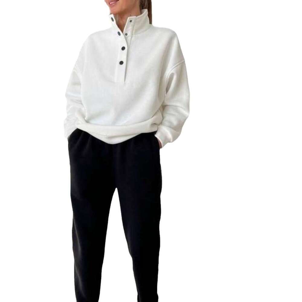 Spring And Autumn New Fashion Women's Solid Color Sweatshirt Casual Two-Piece Set B5