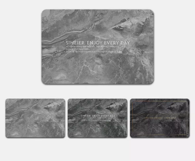 Non-Slip Dark Grey Rubber Bath Mat Quick Dry Absorbent Bathroom Rug for Shower Floor (40*60cm)