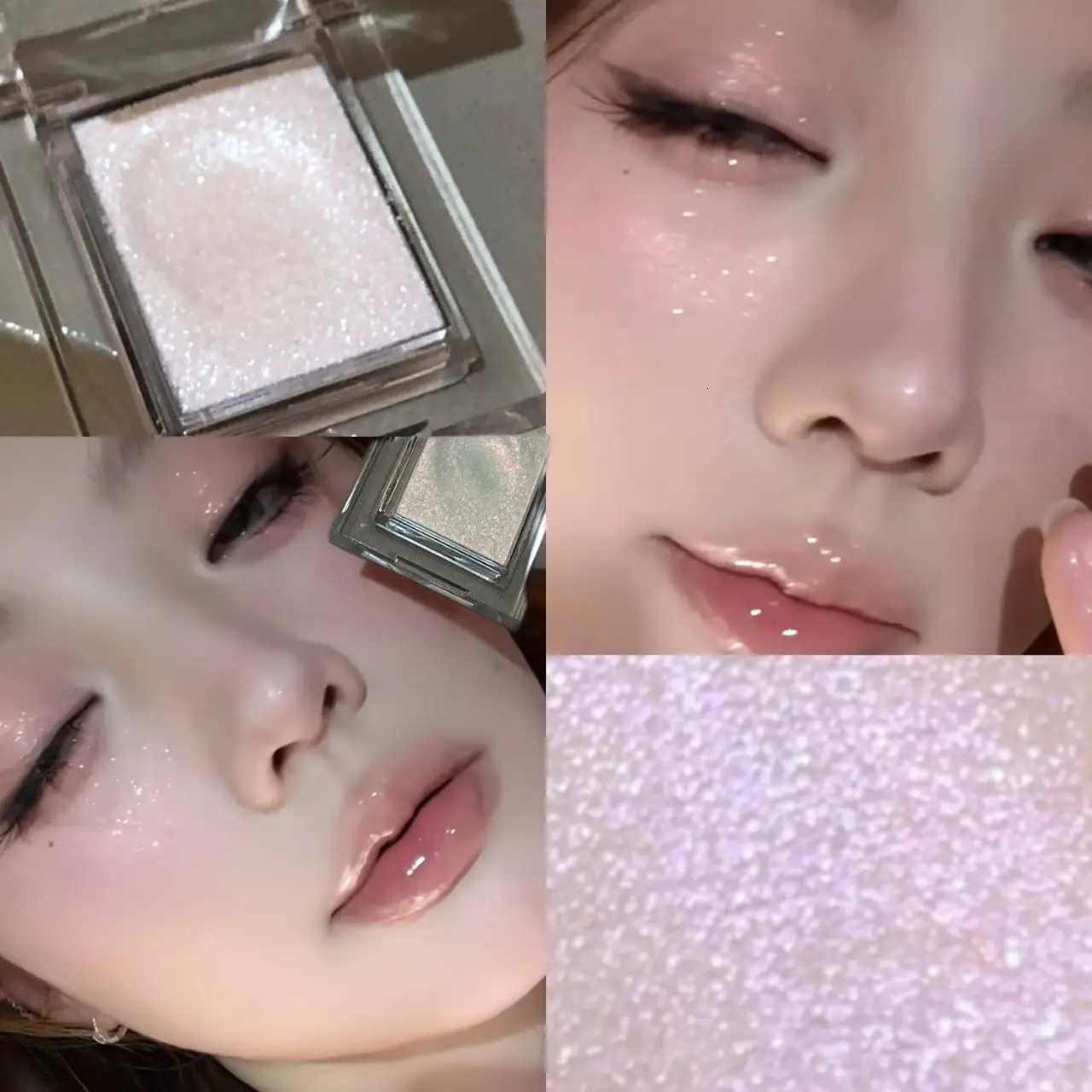Glitter Eyeshadow Palette White Shiny Highlighter Long Lasting Shimmering Silkworm Brightening High Gloss Eye Shadow Makeup 1pc W250722