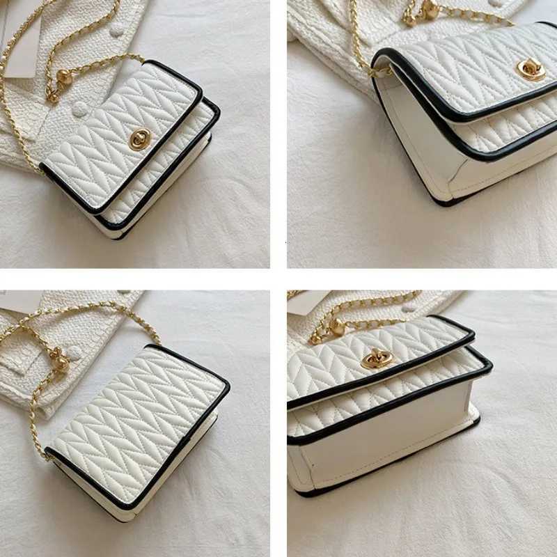 New Fi Wens Shoulder Bag Simple Chain Texture Small Square Bag Light Luxury Party Crossbody Bag Purses and Handbags Y250722