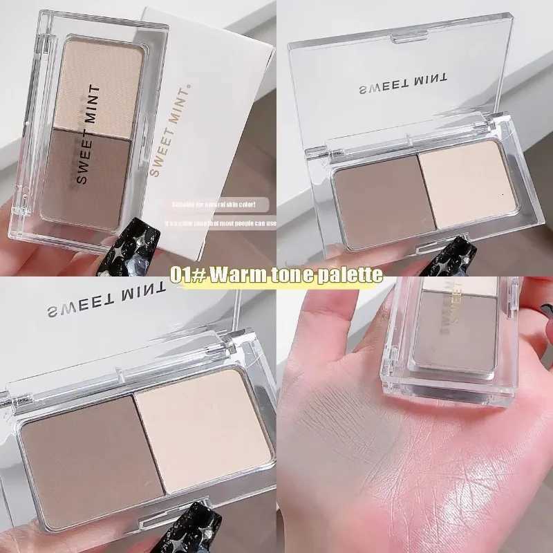 2 Color Tone Shading Shadow Powder Palette Contouring Highlighting Bronzer Brighten Contour Three-dimensional Nose Makeup Shading Palette W250722