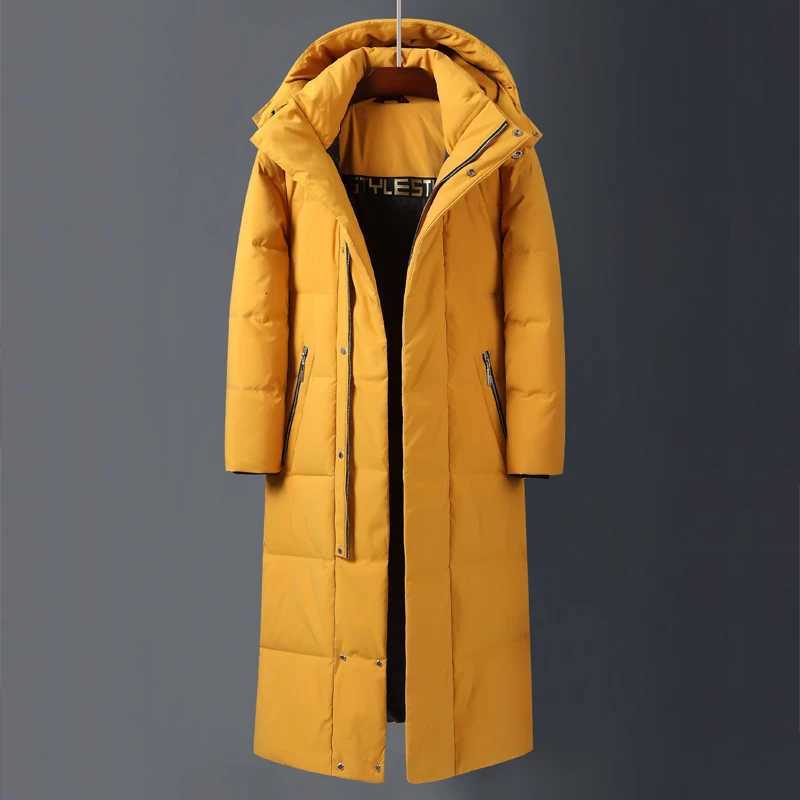 Men Women Brand Red X-Long Down Coats 2023 New Winter Over The Knee Thick Warm Detachable Hat Mens Jackets Canada Coat 5XL W250722