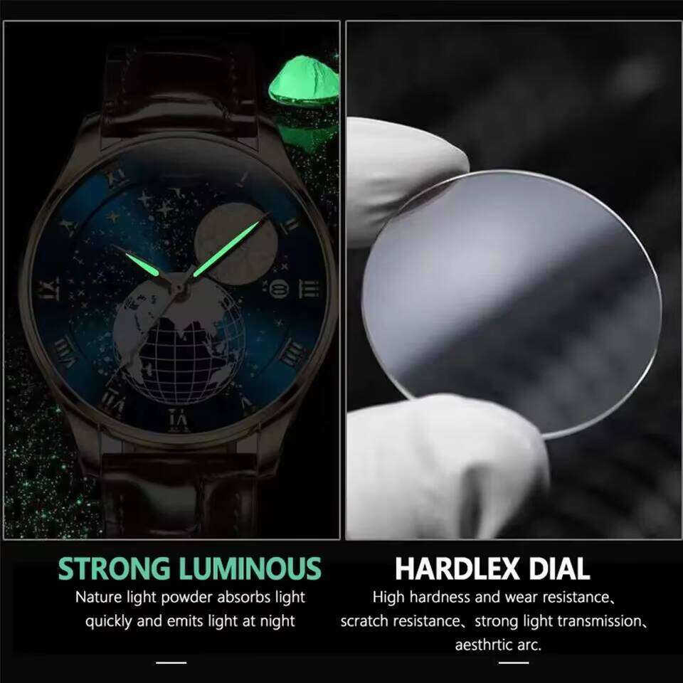 DHwatches POEDAGAR Men's Slim Waterproof Watch - 50M, Luminous, Date Display, Ultra-Thin 6mm, Stainless Steel, Quartz Wristwatch