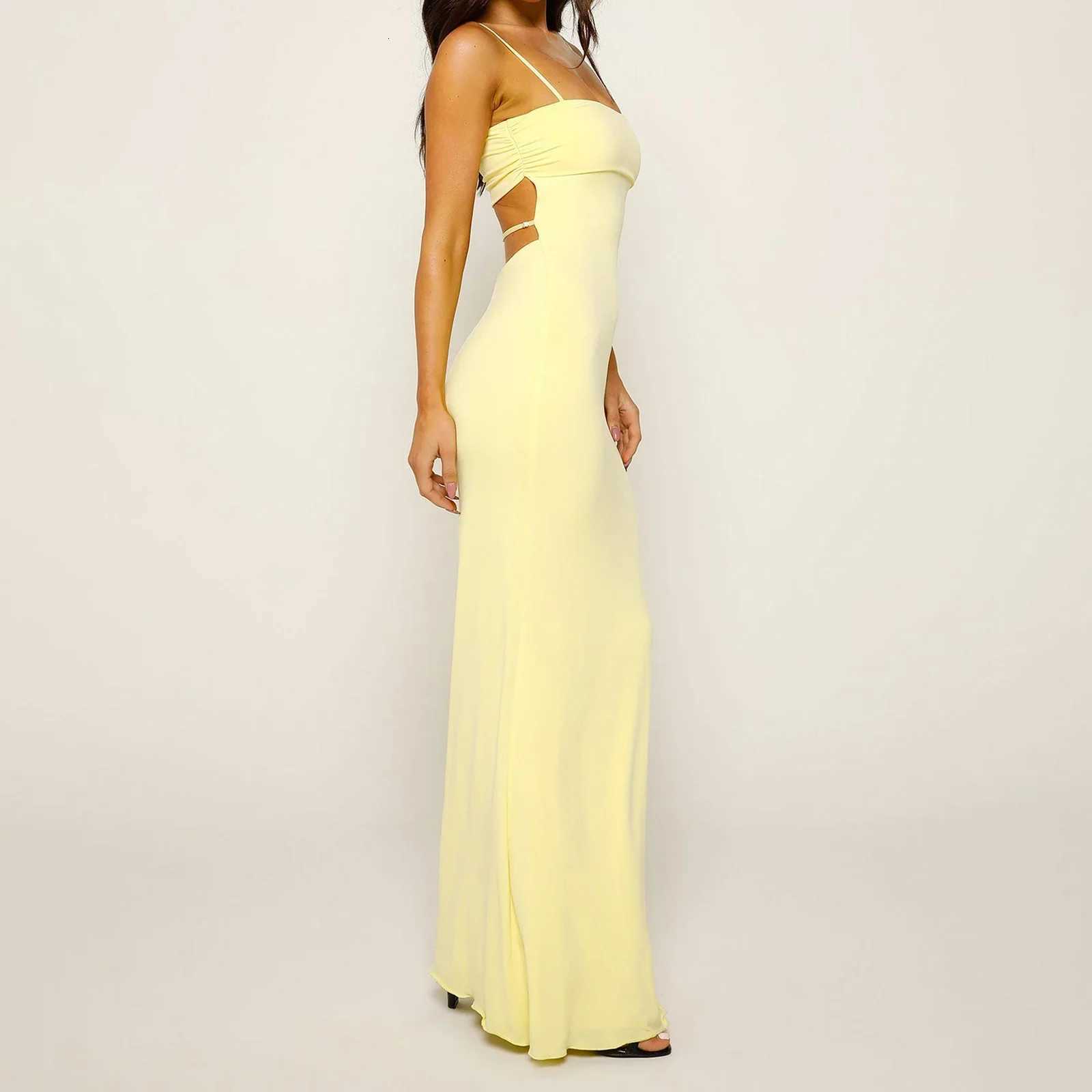 Fe Ele Bodycon Mini Dresses Party Long Cami Dress Women Spaghetti Strap Dress Slim Square Neck Adjustable Satin Dress XJ250722