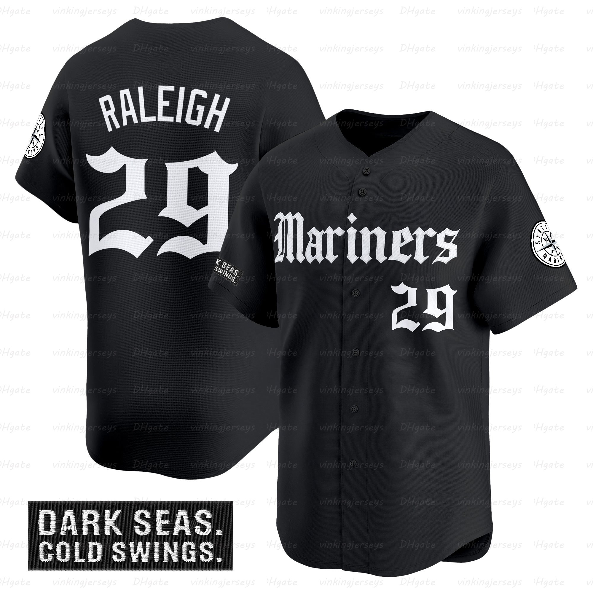 Mariners Deep Sea Gothic Edition Jersey Rodriguez Raleigh Arozarena Gilbert Crawford Munoz Locklear Canzone Bliss Garver Robles Raley Marlowe Haniger Taylor