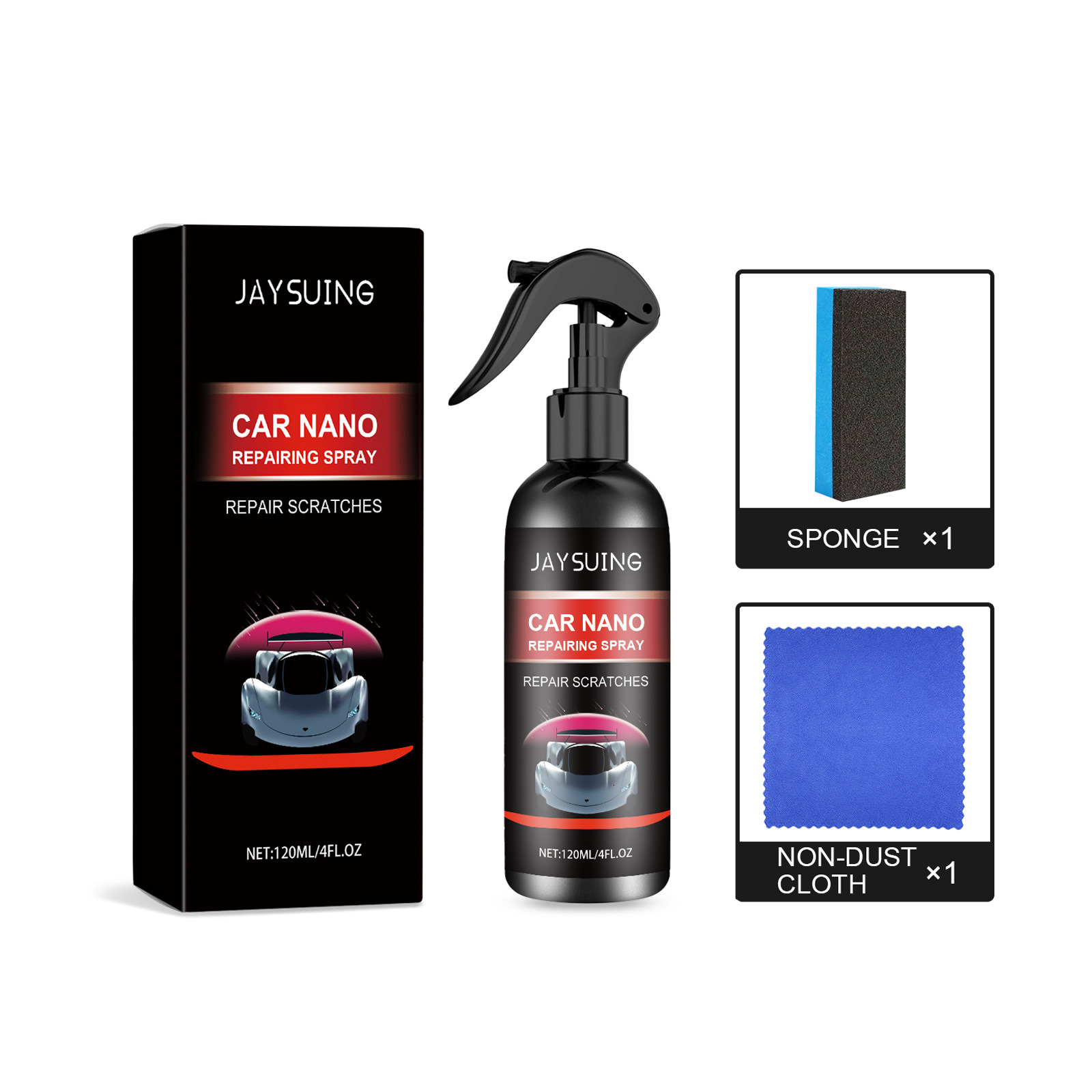 Jayswing car coating spray set car paint polishing, maintenance, stain prevention, scratch repair, cleaning and stains