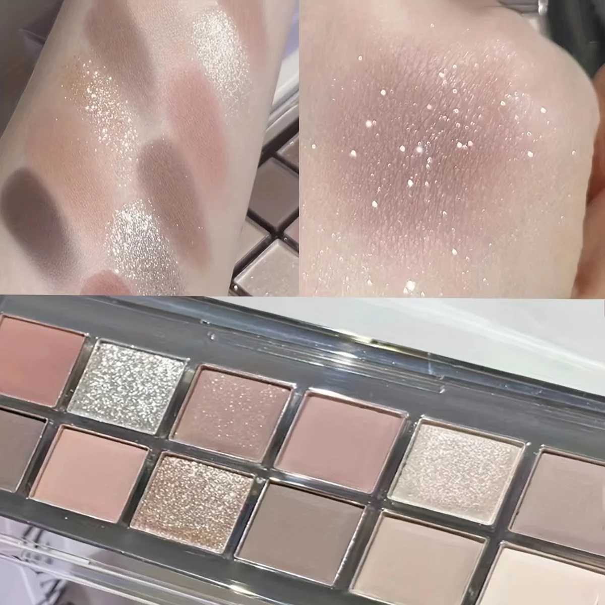 12 Color Eyeshadow Palette Shimmer and Matte Nude Tones Versatile Daily Makeup Shades Long-Lasting Color DisplayW250722