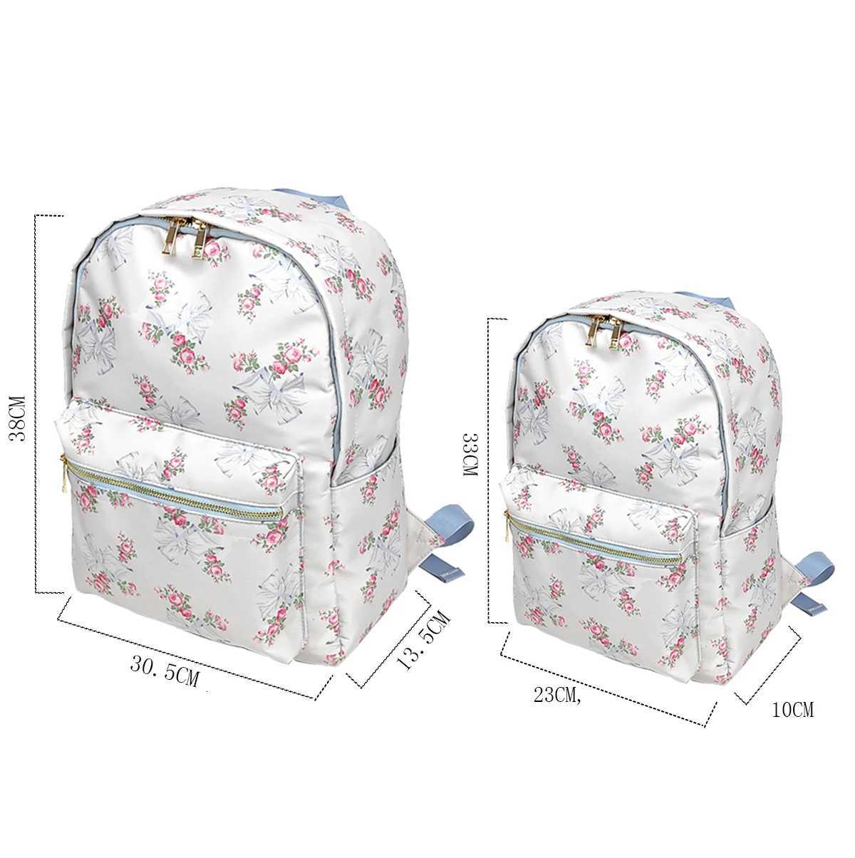 Backpack Large Capacity Printed Bow New Waterproof Nylon Backpack Fem Travel Bag Backpacks Schoolbag for Teenage Girls Y250722