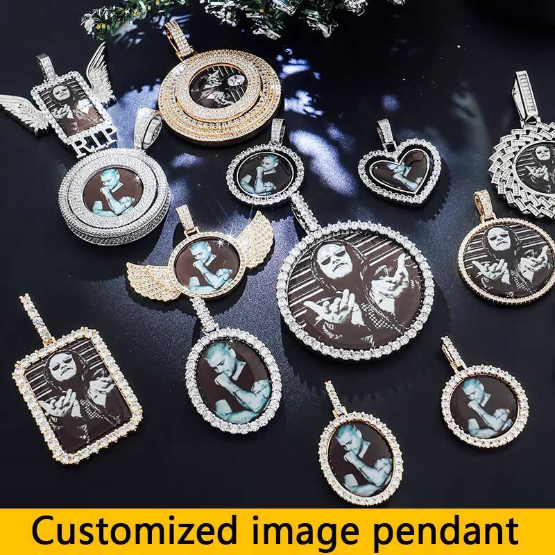 Factory Custom Iced Out VVS Moissanite Diamond Hip Hop Name Letter Pendant Pass Diamond Tester Men 925silver Number Pendant