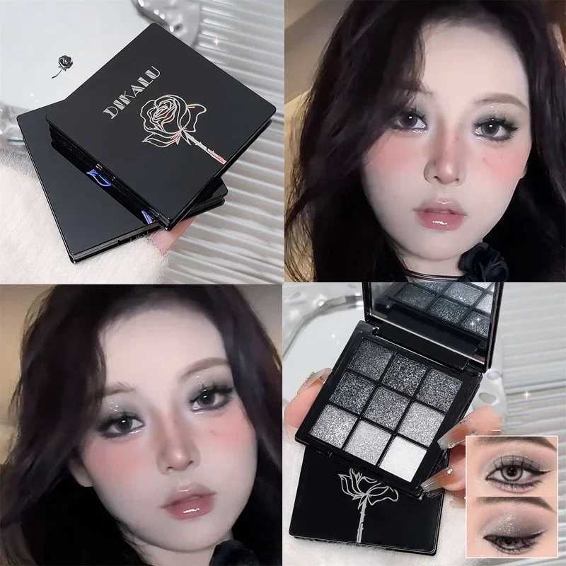 Black Red Punk Smoked 9 Color Eyeshadow l Cold Dark Color Makeup Eyeshadow Palette Long-lasting Waterproof Glitter Eyeshadow W250722