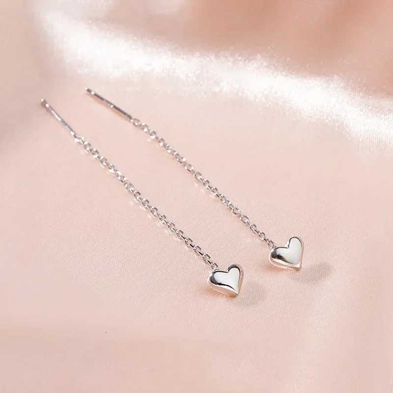 Long Tassel Heart Drop Earrings Gold Silver Color Hanging Women Earrings 2025 Korean Trend Earrings Fashion Party Jewelry Gift XJ250722