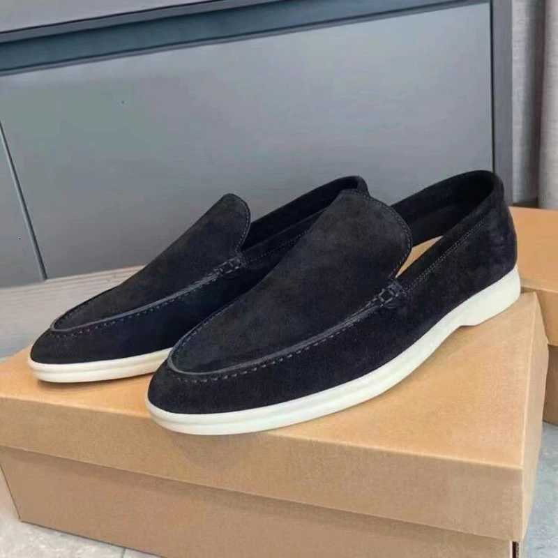 Classic Brand Suede Leather Loafers Men Casual Shoes Luxury Mens Breathable Slip on Driving Shoes Moccasins XJ250722