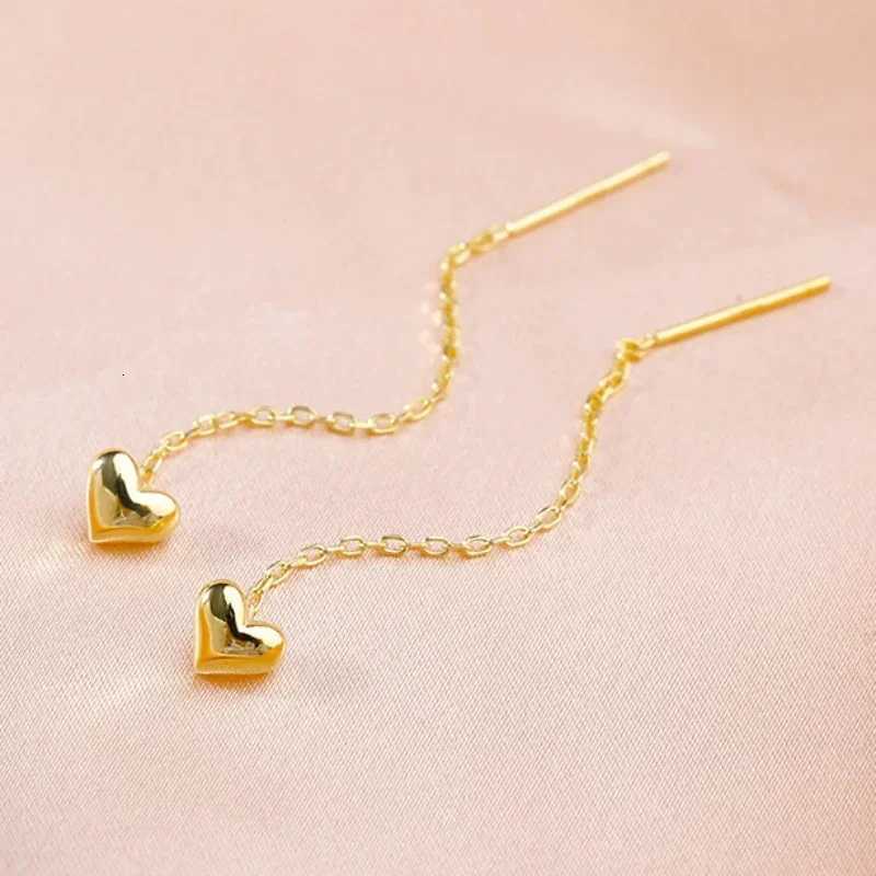 Long Tassel Heart Drop Earrings Gold Silver Color Hanging Women Earrings 2025 Korean Trend Earrings Fashion Party Jewelry Gift XJ250722