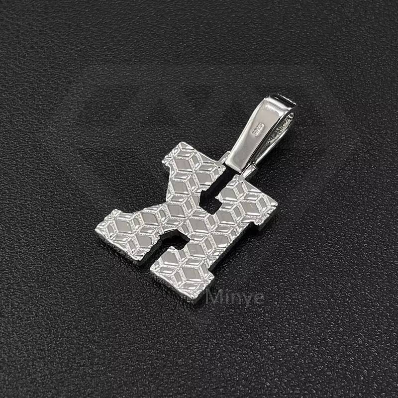 Hip Hop Style Sterling Silver Moissanite Iced Initial Letter Pendant Moissanite Diamond Pendant Big Initial Pendants Charms