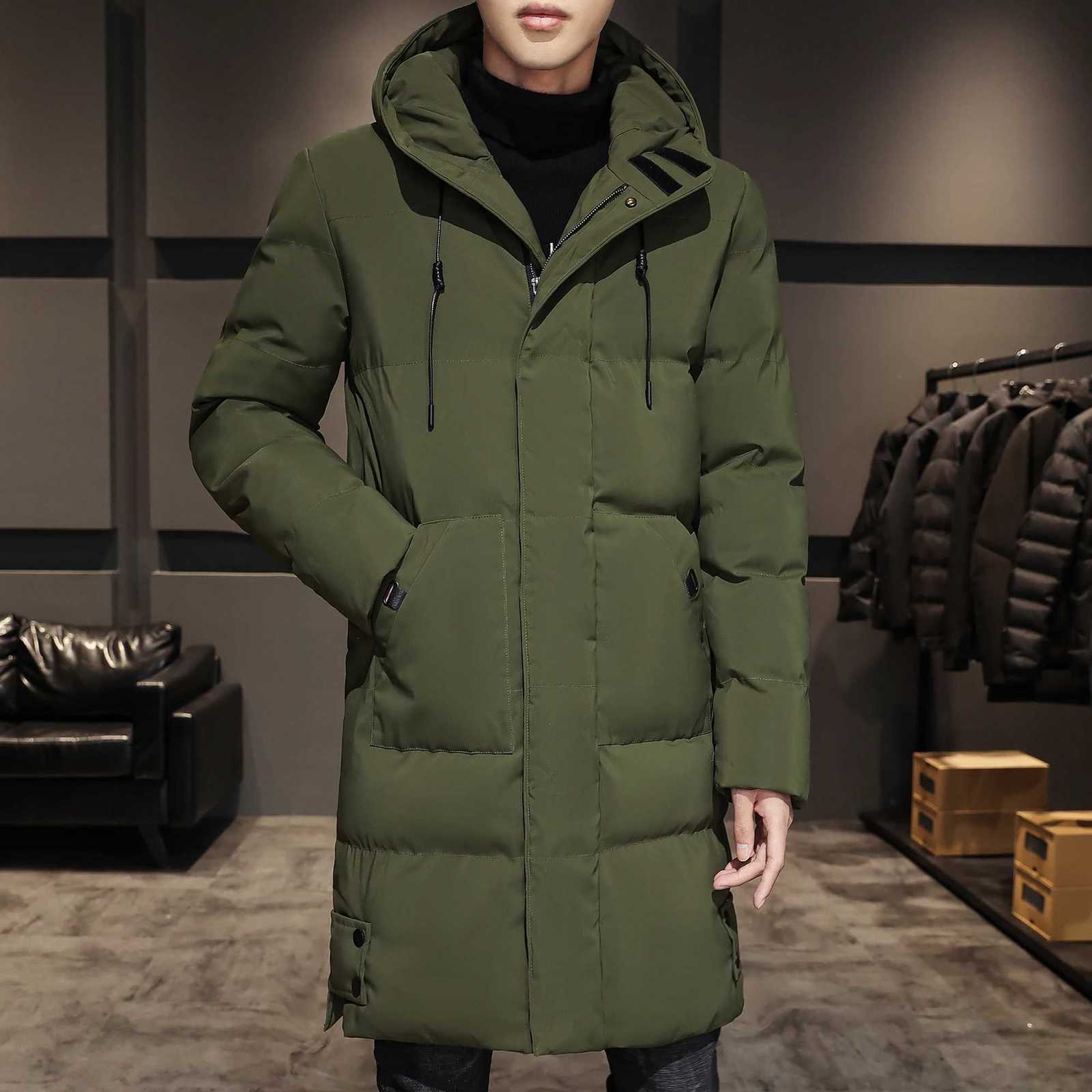 New Fashion High Quality Long Cotton-Padded Coat Warm Simple Solid Color Thin Look High Trend All Quality Fabric Comfortable W250722