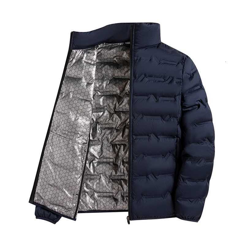 Graphene Self-heating Down Jacket Men Solid Windproof Pleated Down Jackets Stand Collar Classical Warm Winter Jackets Male W250722