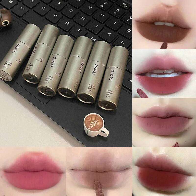 DIXI Mini Sier Tube Matte Lip Glaze Veet Finish, Skin-Enhancing, Versatile Low-Saturation Latte Shade X250722